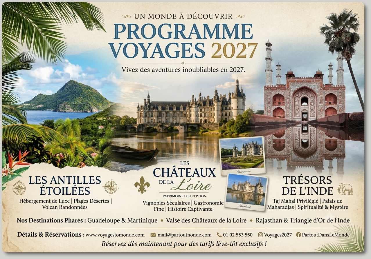 Lire la suite à propos de l’article Programme des Voyages 2027